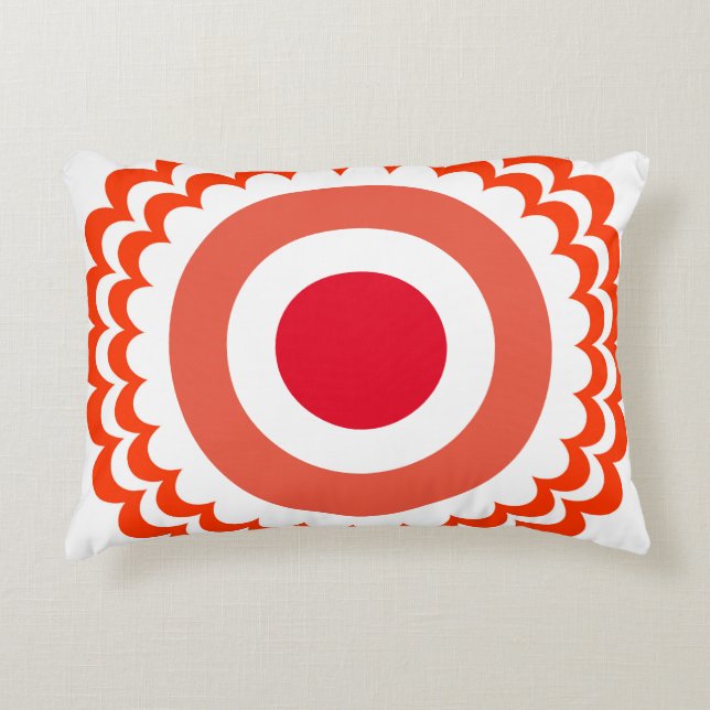 Orange white accent pillow (Front)