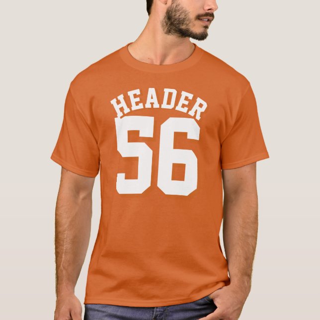 Orange & White Adults | Sports Jersey Design T-Shirt (Front)