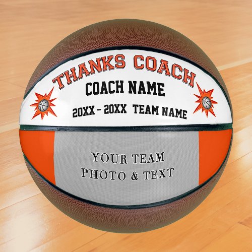 Orange White and Black Basketball Coach Gifts