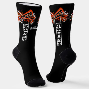 Orange, White and Black Cheer Socks