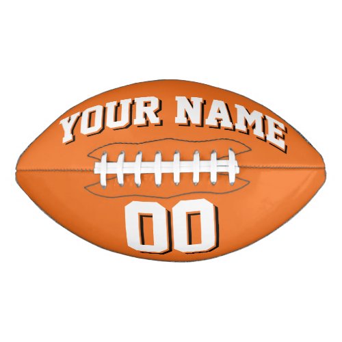 ORANGE WHITE AND BLACK Custom Football