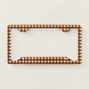 Orange, White and Black Static Weave License Plate Frame