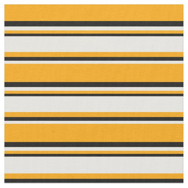 Orange, White, and Black Striped/Lined Pattern Fabric (Close Up)