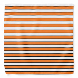 Orange, White and Black Stripes Bandana