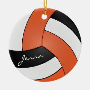 Orange, White and Black 🏐💖 Volleyball   DIY  Ceramic Ornament