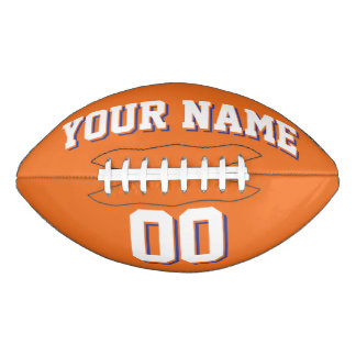 ORANGE WHITE AND BLUE Custom Football