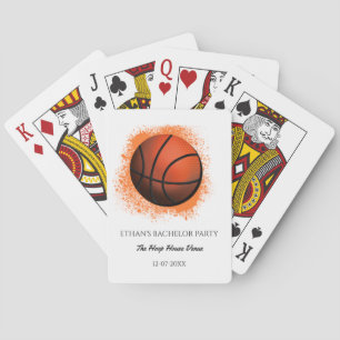 Orange White basketball player bachelor party Poker Cards