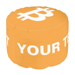 Orange-White Bitcoin Logo Pouf