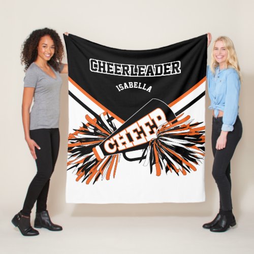 Orange White  Black _ For a Cheerleader    Fleece Blanket