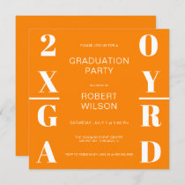 Orange White Bold Typography Graduation Party Invi Invitation