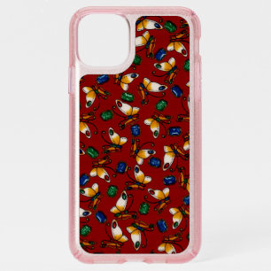 Orange white Butterflies, Emerald, Sapphire on red Speck iPhone 11 Pro Max Case