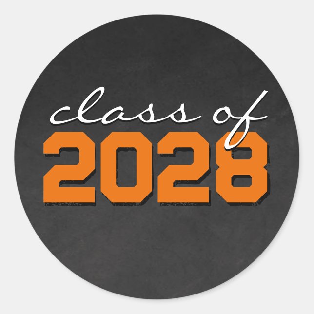 Orange & White Chalkboard Graduation Stickers (Creator Uploaded)