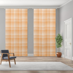 Orange White Checker Abstract Pattern Blackout Curtains