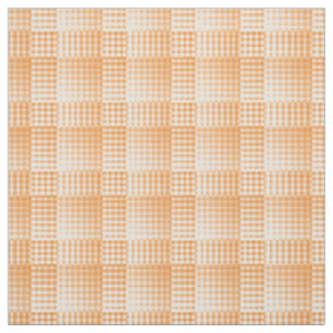 Orange White Checker Abstract Pattern Fabric
