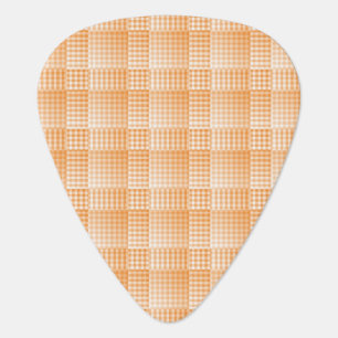 Orange White Checker Abstract Pattern Guitar Pick