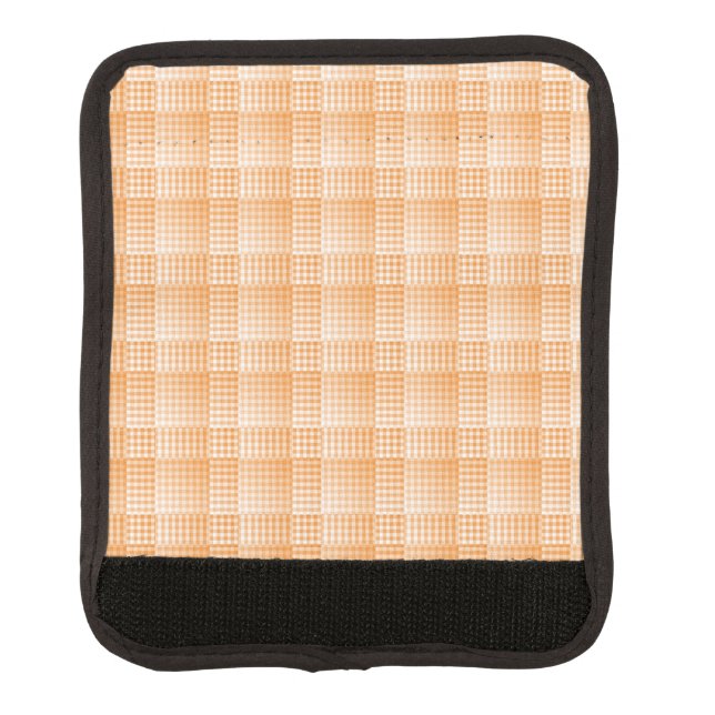 Orange White Checker Abstract Pattern Luggage Handle Wrap (Front)