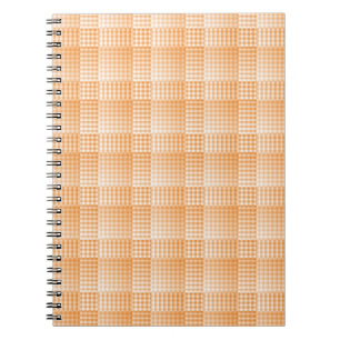 Orange White Checker Abstract Pattern Notebook