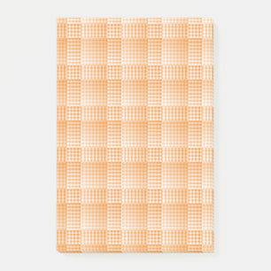 Orange White Checker Abstract Pattern Post-it Notes