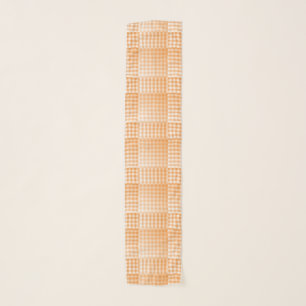 Orange White Checker Abstract Pattern Scarf