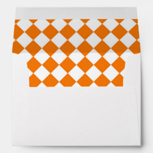Orange White Checker Diamond Pattern Envelope