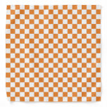 Orange White Checkerboard Pattern Bandana at Zazzle
