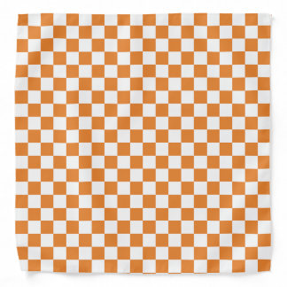 Orange White Checkerboard Pattern Bandana