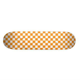 Orange & White Checkerboard Skateboard