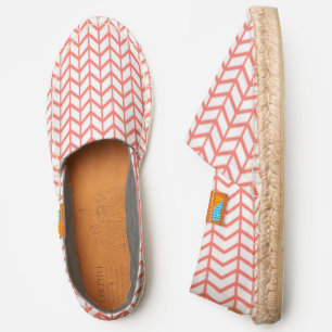 Orange white chevron pattern stylish modern chic espadrilles