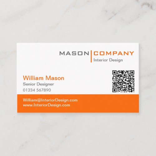 Orange  White Corporate Business Card