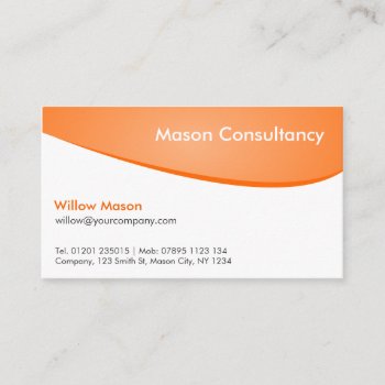 Orange & White Curved  Professional Business Card by ImageAustralia at Zazzle