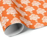 Orange | White Damask Wrapping Paper<br><div class="desc">This beautiful damask gift wrapping paper is perfect for your gifting needs! Wrap a birthday gift, baby shower gift, bridal shower gift, wedding gift, or gift for any other special occasion. It's also a wonderful choice for wrapping paper crafts : wrapping paper envelopes, wrapping paper bunting, wrapping streamers or wrapping...</div>