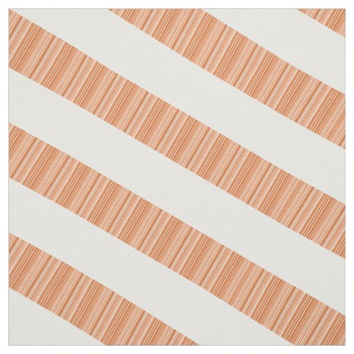 Orange White Diagonal Modern Stripes Fabric