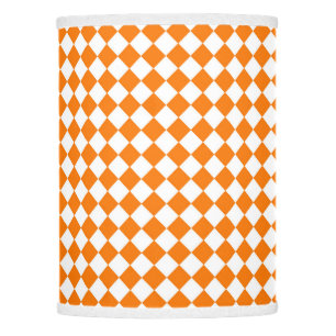 Orange White Diamond Checker Pattern Lamp Shade