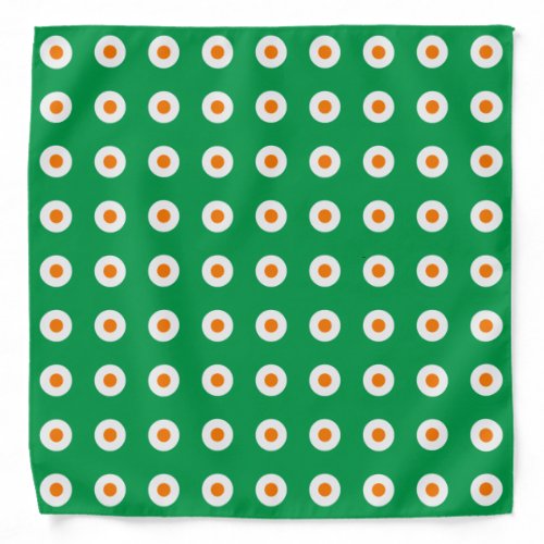 OrangeWhite Dots on Green Bandana