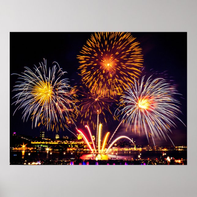 Orange&White Fireworks Poster (Front)