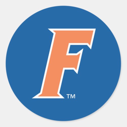 Orange  White Florida F Logo Classic Round Sticker
