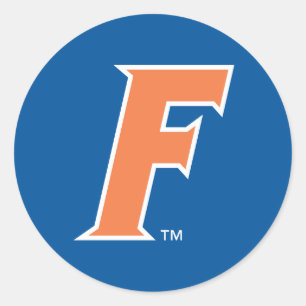 Orange & White Florida F Logo Classic Round Sticker