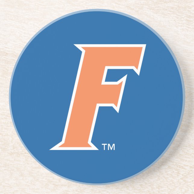 Orange & White Florida F Logo Drink Coaster (Front)