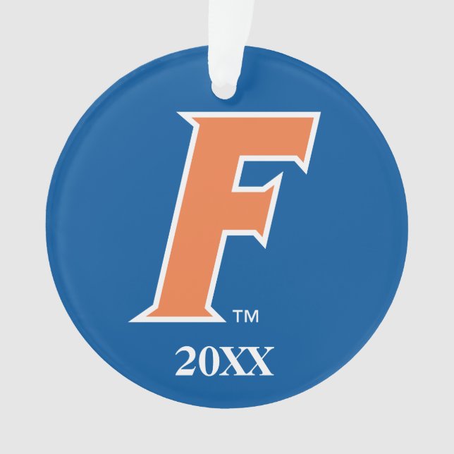 Orange & White Florida F Logo Ornament (Front)
