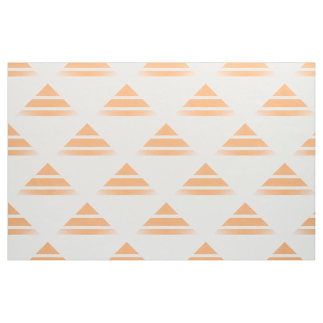 Orange White Geo Triangle Pattern Fabric (Fat Quarter)