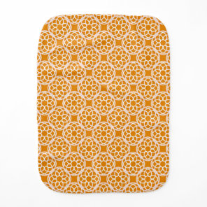 Orange White Geometric Seamless Pattern Baby Burp Cloth