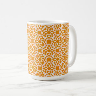 Orange White Geometric Seamless Pattern Coffee Mug