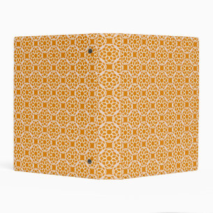 Orange White Geometric Seamless Pattern Mini Binder