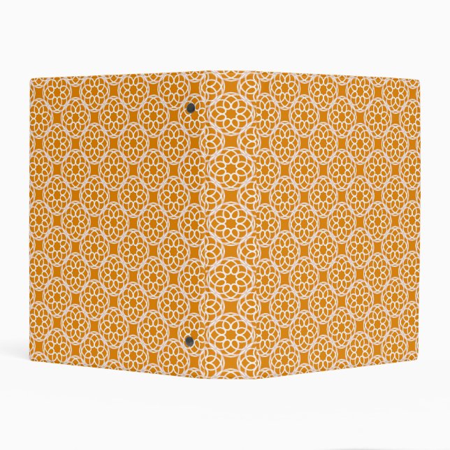 Orange White Geometric Seamless Pattern Mini Binder (Background)
