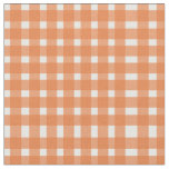 Orange White Gingham Pattern  Fabric