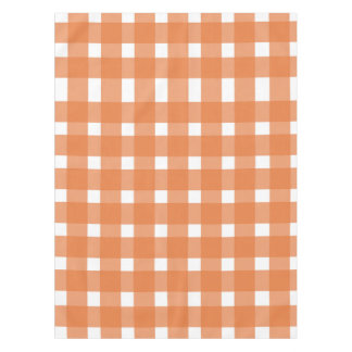 Orange White Gingham Pattern Tablecloth