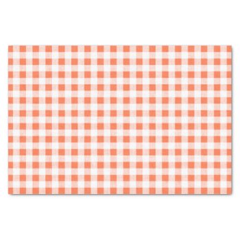Orange White Gingham Pattern Tissue Paper by GraphicsByMimi at Zazzle