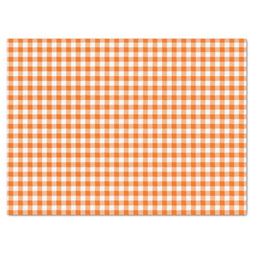 ORANGE  WHITE GINGHAM PLAID PATTERN TISSUE PAPER