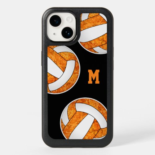 orange white girly volleyball team colors OtterBox iPhone 14 case