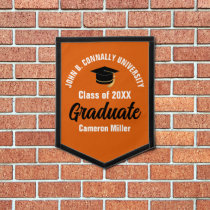 Orange White Graduate Custom Graduation Keepsake Pennant